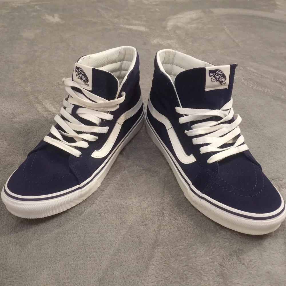 Vans Men's Blue and White High-Top Sneakers Size 7 - Picture 7 of 9